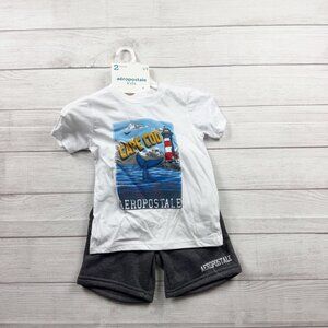 Aeropostale Kids Boys 2-Piece Outfit Set Cape Cod Graphic Tee + Shorts NWT 5-6